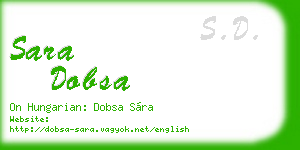 sara dobsa business card